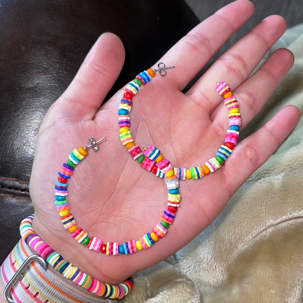 colorful hoop earrings